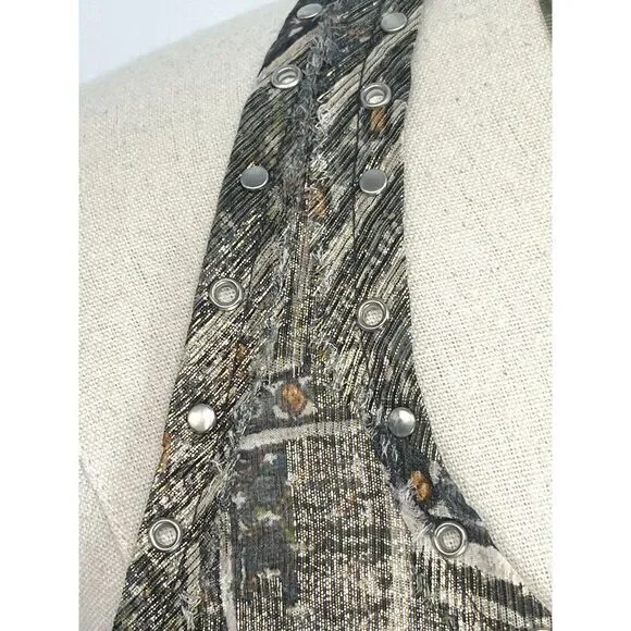 Isabel Marant x H&M Metallic Racer Back Tank Top Size 4 US Grommet Studs Unique - Picture 8 of 11